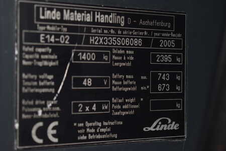 3-wiel elektrische heftrucks 2005  Linde E14-02 (4)
