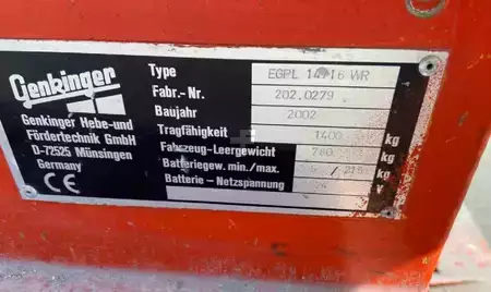 Stacker pedestre 2002  Genkinger EGPL 14/16WR (6)