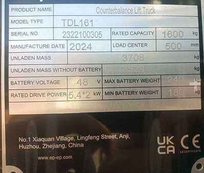 Chariots électriques à 3 roues 2024  EP Equipment TDL161 (4,3) (8)