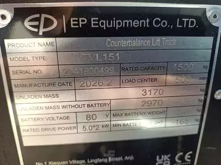 Elektrisk- 3 hjul 2026  EP Equipment TVL151 (4,8) (5)