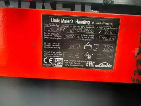 Hochhubwagen 2018  Linde L16 AP-I (8)