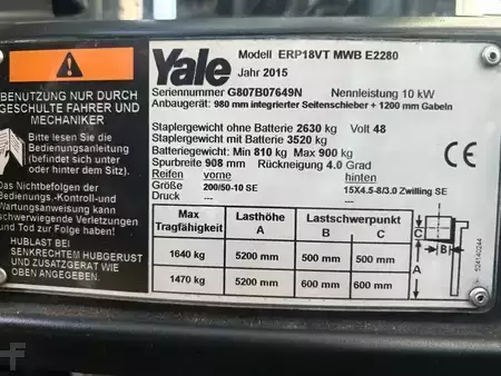 3-wiel elektrische heftrucks 2015  Yale ERP18VT MWB E2260 (8)