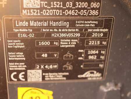 Elektromos 3 kerekű 2019  Linde E16L (3)