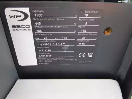 Lavtløftende truck 2026  Crown WP 3210-1.6 Li-Ion (8)