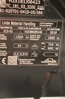 3-wiel elektrische heftrucks 2018  Linde E15-386-02 (6) 