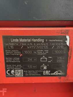 Wózek wysokiego podnoszenia 2019  Linde L16I-1173-01 (6)