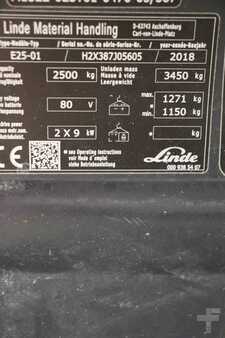 4-wiel elektrische heftrucks 2018  Linde E25-387-01 (6)