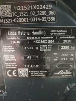 3-wiel elektrische heftrucks 2020  Linde E16-386-02 (6)