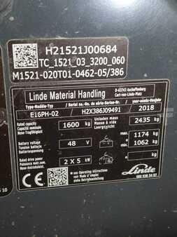 4-wiel elektrische heftrucks 2018  Linde E16PH-386-02 (6)