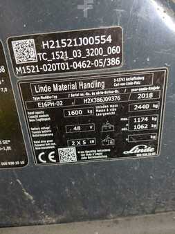 4-wiel elektrische heftrucks 2018  Linde E16PH-386-02 (6)