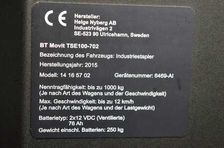 BT MOVIT TSE100-702 Batterien Bj2018