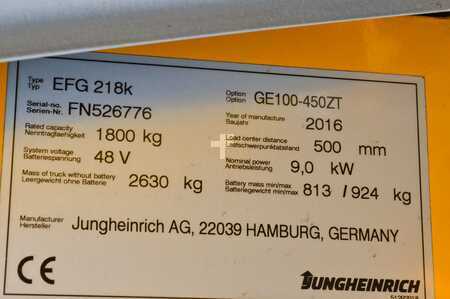 Eléctrica de 3 ruedas 2016  Jungheinrich EFG 218k (12) 