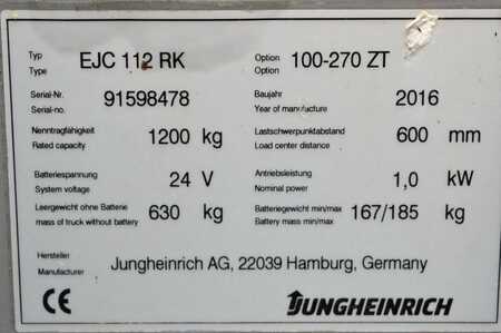 Hochhubwagen 2016  Jungheinrich EJC 112RK (13) 