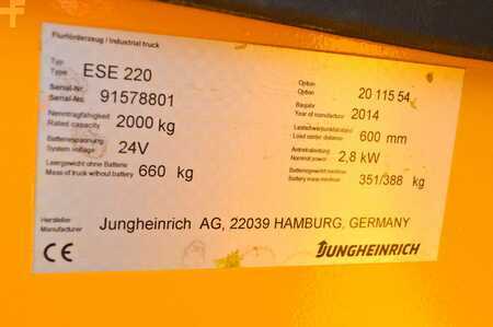 Transpaleta conductor sentado 2014  Jungheinrich ESE 220 Batterie Bj2019 (10)