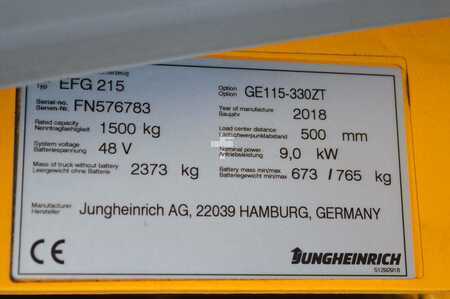 Eléctrica de 3 ruedas 2018  Jungheinrich EFG 215 (14) 