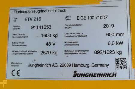Reach Trucks 2019  Jungheinrich ETV 216 (12) 