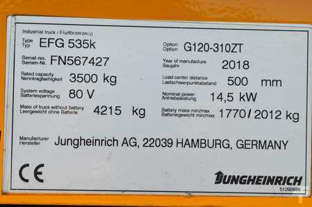 4-wiel elektrische heftrucks 2018  Jungheinrich EFG 535k (15)