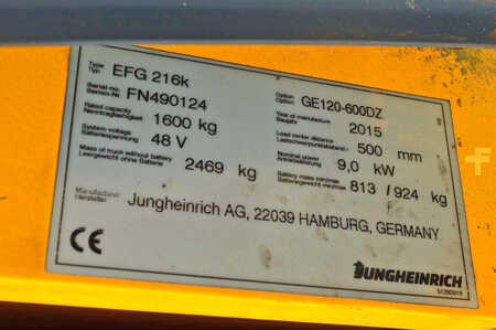 Elektro tříkolové VZV 2015  Jungheinrich EFG 216k Batterie Bj2022 (12)