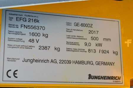 El Truck - 3-hjul 2017  Jungheinrich EFG 216k (15)