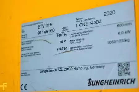 Chariots à mât rétractable 2020  Jungheinrich ETV 216 TOP Ausstattung (15)