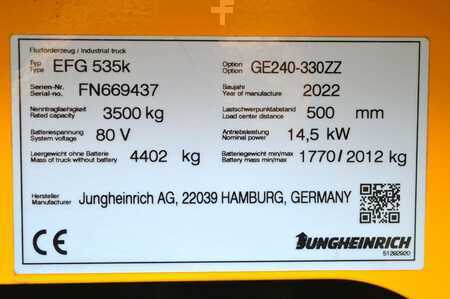 Elektromos 4 kerekű 2022  Jungheinrich EFG 535k (14)