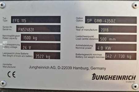 El truck - 3 hjulet 2018  Jungheinrich EFG 115 (15)