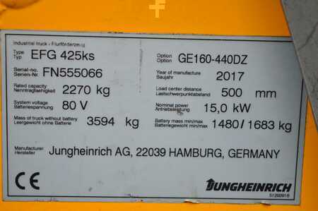 Carrelli elettrici 4 ruote 2017  Jungheinrich EFG 425ks (15)