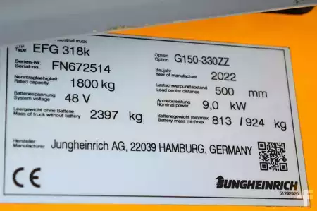 Elektro čtyřkolový VZV 2022  Jungheinrich EFG 318k (15)