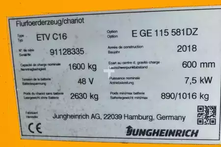 Retraky 2018  Jungheinrich ETV C16   Batterie Bj. 2025 (13)