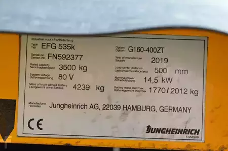 Eléctrico - 4 rodas 2019  Jungheinrich EFG 535k Batterie Baujahr 2024 (14)