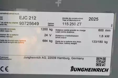 Hochhubwagen 2025  Jungheinrich EJC 212 (12)