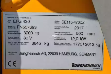 Elektro 4 Rad 2017  Jungheinrich EFG 430 (14)