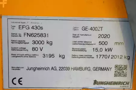 Elektro 4 Rad 2020  Jungheinrich EFG 430s TOP (14)