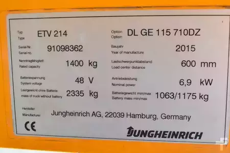 Chariots à mât rétractable 2015  Jungheinrich ETV 214  Batterie Bj. 2022 (12)