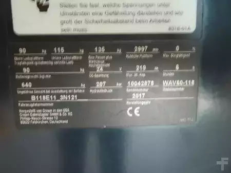 Vertical order pickers 2017  Crown WAV 60 - 118 (9)