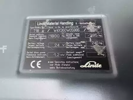 Låglyftare El 2008  Linde T 18 (5)