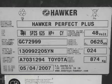 Elektrisk- 3 hjul 2007  Toyota 7FBEF15 (6)