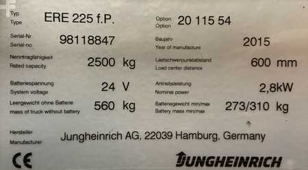 Nízkozdvižný vozík 2015  Jungheinrich ERE 225 f. P. (3)