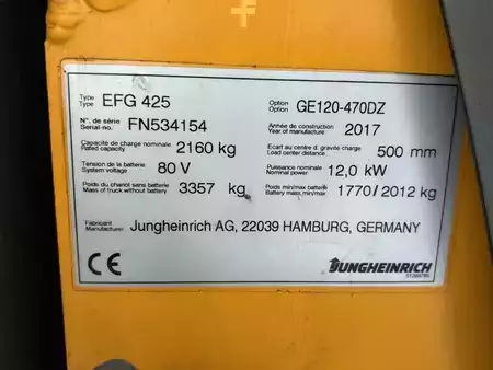 Elektro čtyřkolový VZV 2017  Jungheinrich EFG 425 (9)