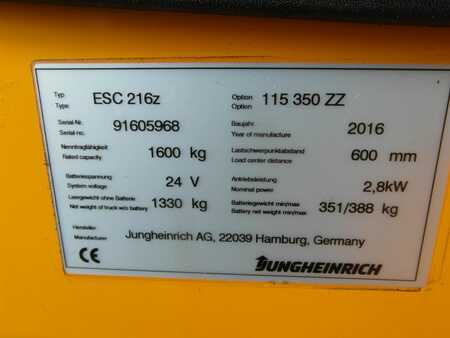 Magasemelésű béka ülés 2016  Jungheinrich ESC 216-Z (6)