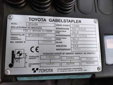 Gázüzemű targoncák 2016  Toyota 8FG45N (6)