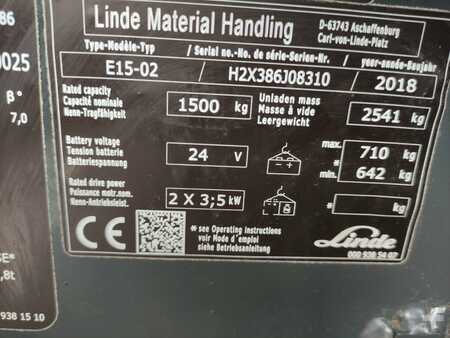 3-wiel elektrische heftrucks 2018  Linde E15-02-386-EVO (6)