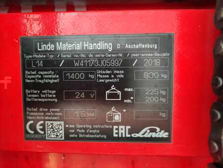 Hochhubwagen 2018  Linde L14i-1173 (5)