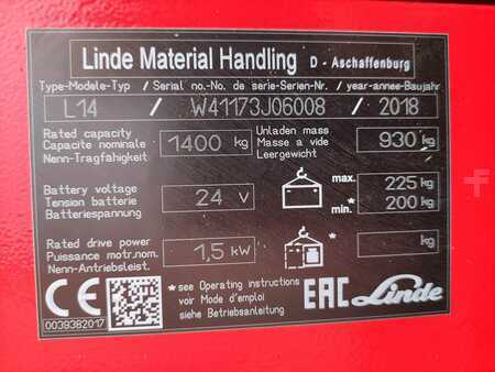 Hochhubwagen 2018  Linde L14i-1173 (5)