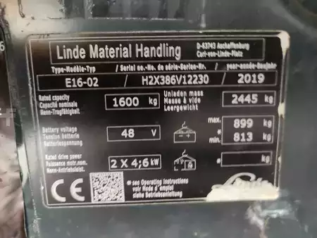 3-wiel elektrische heftrucks 2019  Linde E16-02-386 EVO (7)