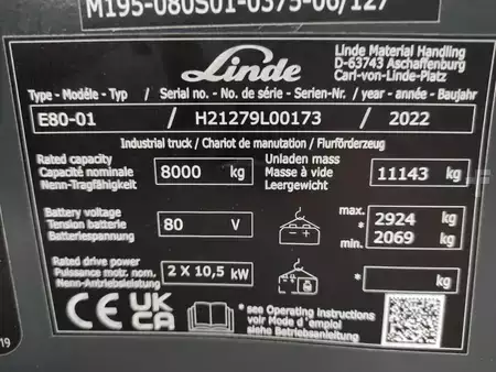 4-wiel elektrische heftrucks 2022  Linde E80-01-1279 (7)