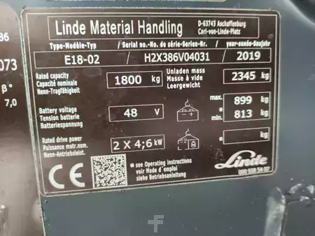 El Truck - 3-hjul 2019  Linde E18-02/386 EVO (8)