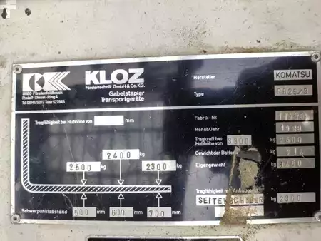4-wiel elektrische heftrucks 1989  Komatsu FB25/3 (7)
