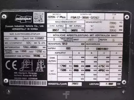 Chariots électriques à 4 roues 2022  Doosan B20X-7 Plus (6)