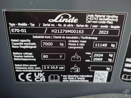 Chariots électriques à 4 roues 2023  Linde E70-01/1279 (6)